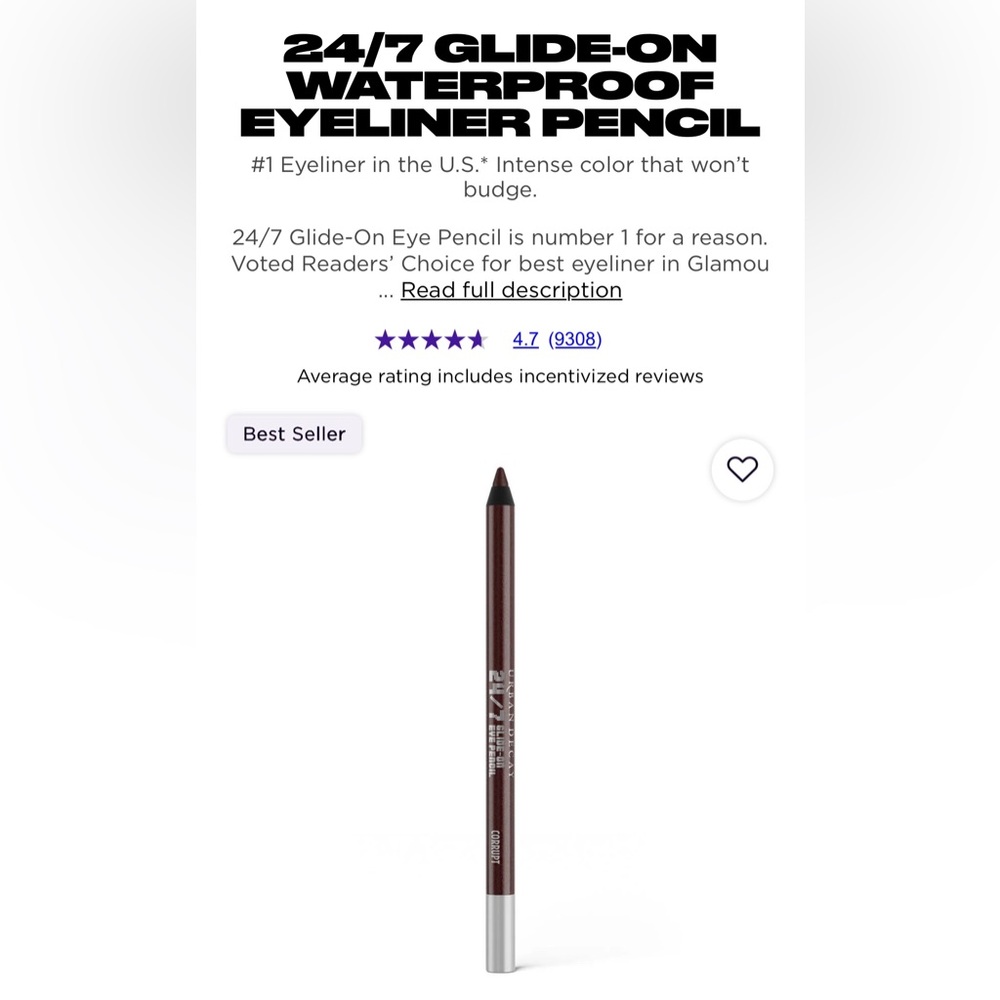 TWO Brand New Urban Decay Corrupt Eye Pencils